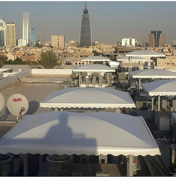شركة تركيب مظلات بي في سي بالرياض | قماش PVC كوري وألماني