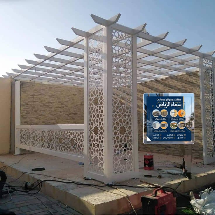 تركيب برجولات وجلسات بمختلف المقاسات في جميع انحاء الرياض، برجولات حديد، برجولات قص ليزر، برجولات خش