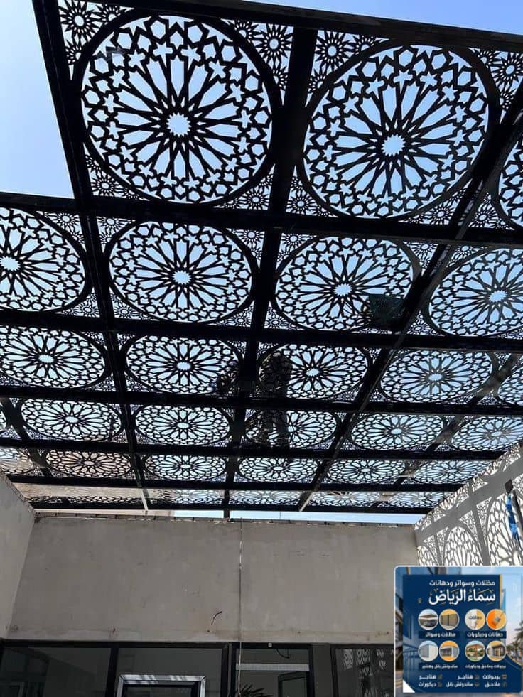 تركيب برجولات وجلسات بمختلف المقاسات في جميع انحاء الرياض، برجولات حديد، برجولات قص ليزر، برجولات خش